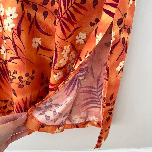 Coldwater Creek Orange Floral Hawaiian Print Maxi Dress - Picture 11 of 14